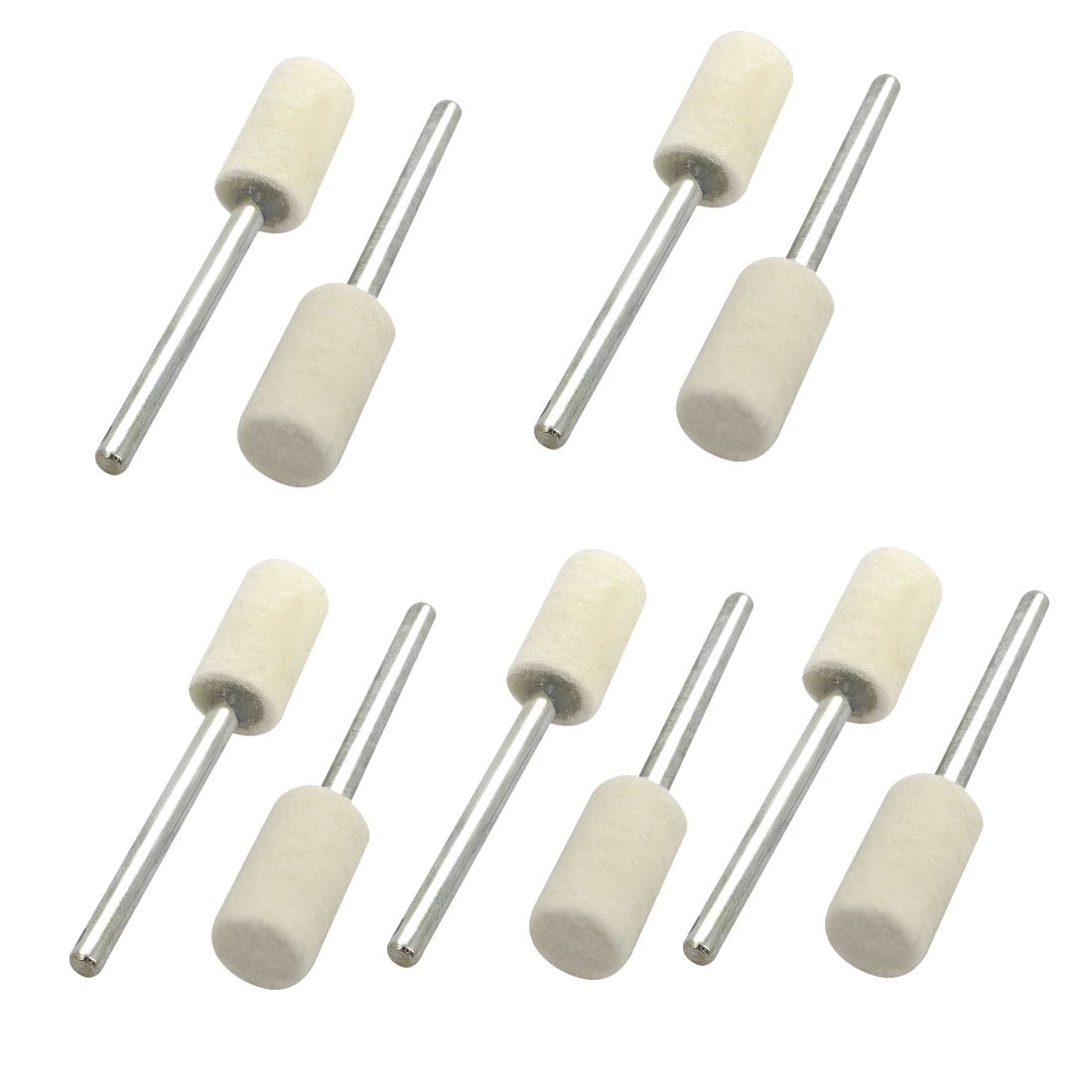 Aexit 3mm 1/8-inch Abrasives Drill Hole 8mm Cylinder Felt Head Grinding Mounted Point Polishing 10pcs Model:37as180qo472