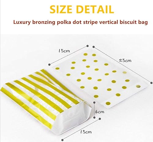 Miniatura 4 de Bolsas transparentes para violonchelo, bolsas de celofán con lunares dorados, bolsas de celofán para envolver aperitivos, bolsas de recuerdo de