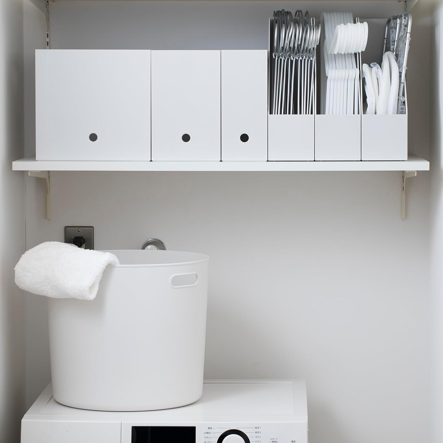 無印良品 再生ポリプロピレン入りスタンドファイルボックス・ホワイトグレー 約幅10×奥行27.6×高さ31.8cm 83904340