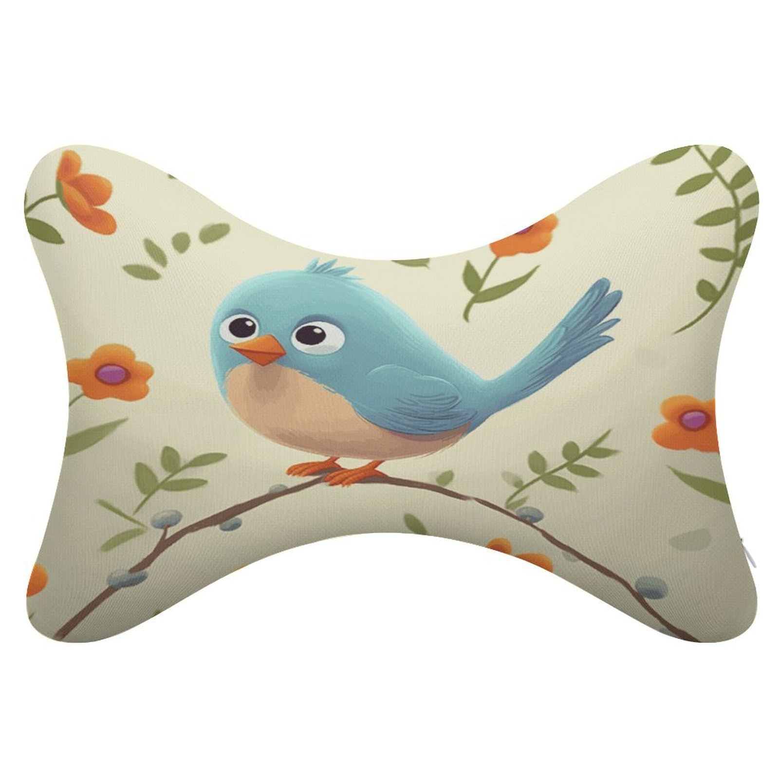 FekiLoot Cute Bird Car Headrest Set of 2,Softness Memory Foam Car Neck Pillow with Breathable Removable Cover Car Neck Support Pillow Ergonomic for Driving, Office