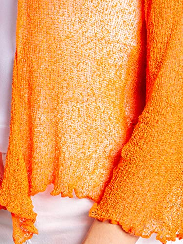 Caspar STJ022 leichte Damen Sommer Strickjacke mit 3/4 Arm, Farbe:orange, Größe:Einheitsgröße (36 bis 40)