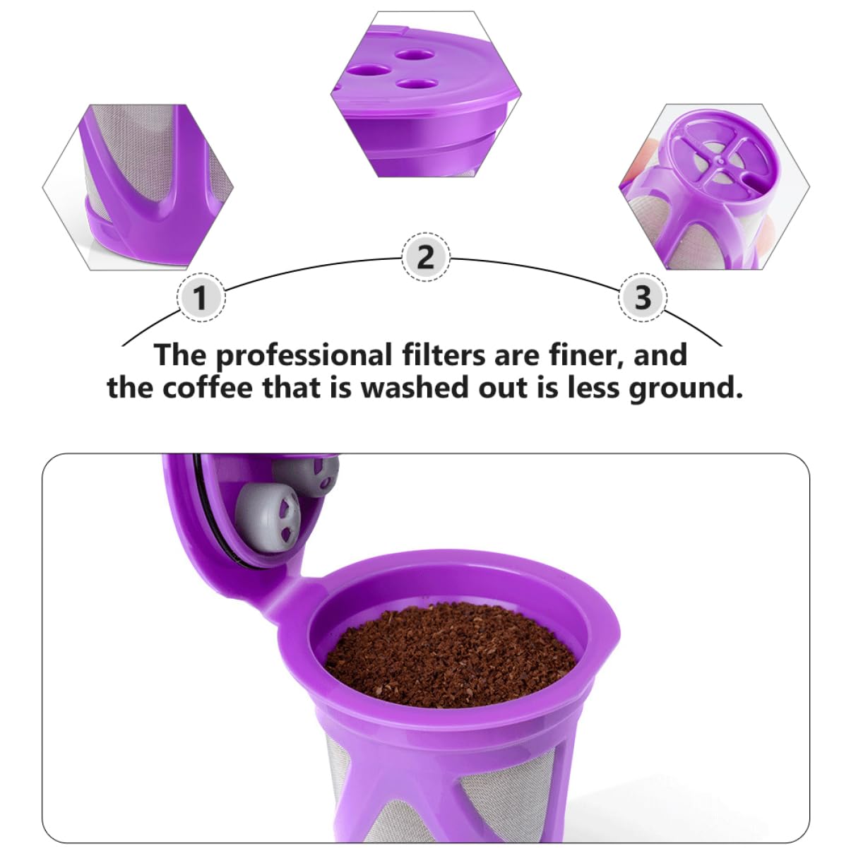 Uonlytech 12piezas De Café Rellenables Reutilizables De Inoxidable y Plástico Filtros De Café Compatibles Capacidad De Ahorra Dinero