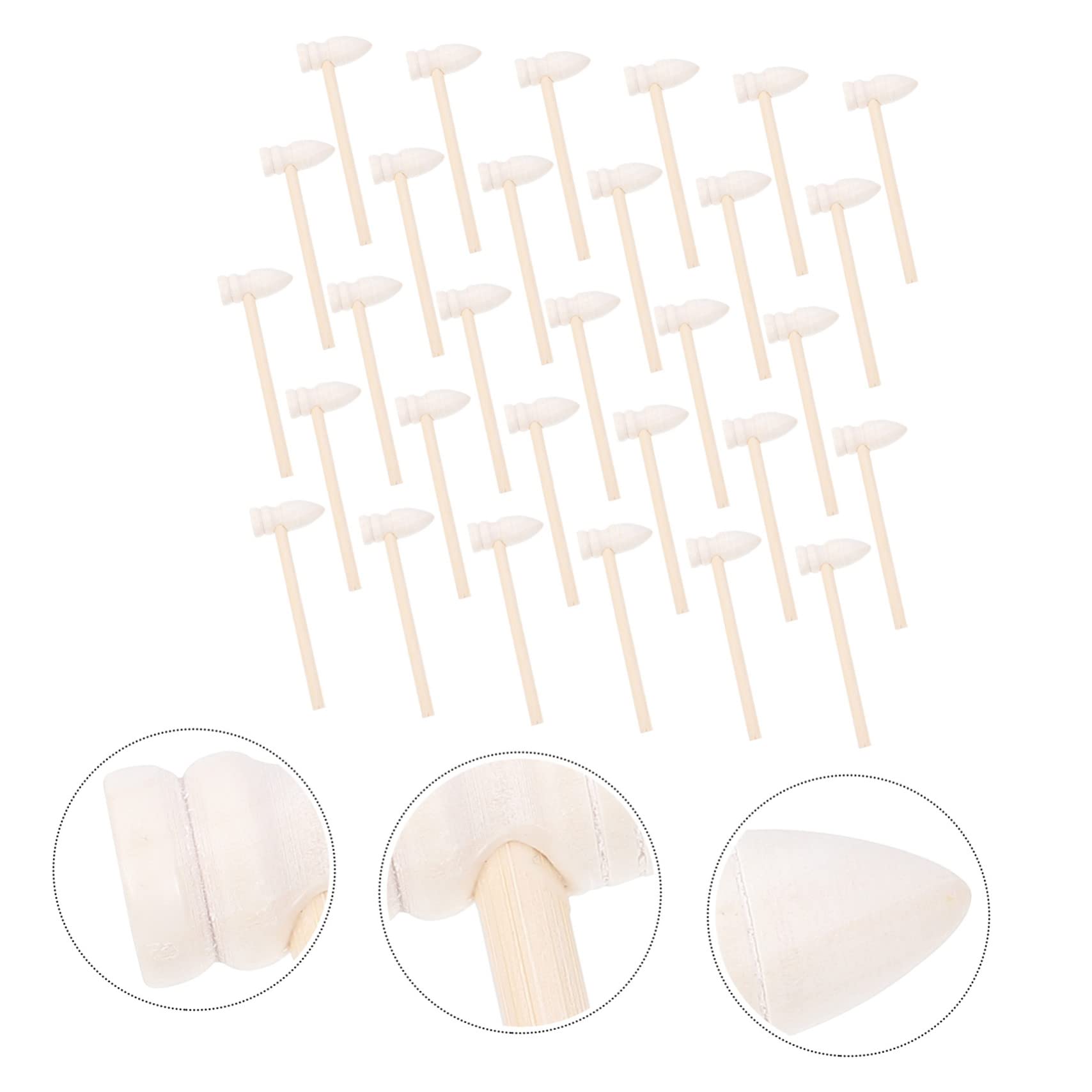 OFFSCH Diy Craft Tool 30pcs Wooden Hammers Mallets Educational Toys for Boys and Girls Ideal for Parties Decor and Fine Motor Skills