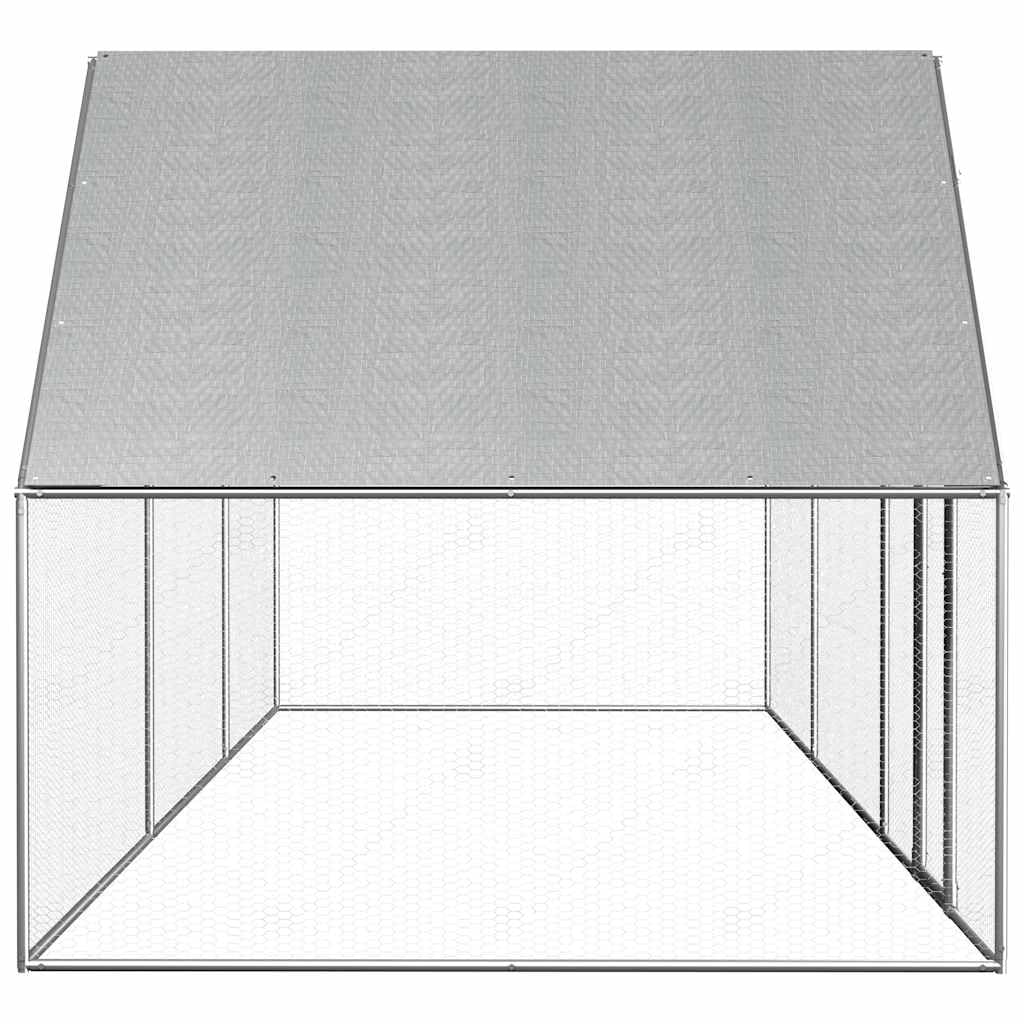 Hühnerstall aus verzinktem Stahl 6x2x2 m mit wasserfestem Dach, abschließbarer Tür, Drahtgittergehege für Huhn, Ente, Gans, ideal als Freilauf, Outdoor Kleintierkäfig und Nagerheim