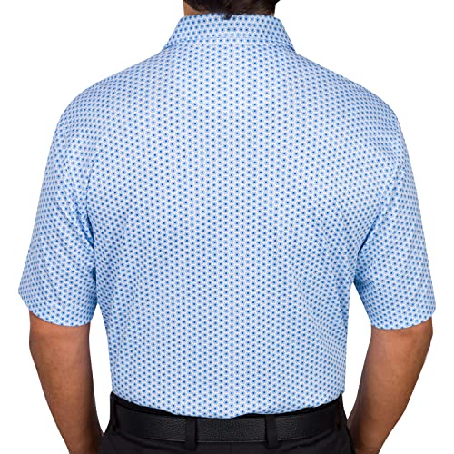 Greg Norman Performance Golf Polo Shirt Soft Touch Relaxed Fit|Play Dry |Upf Protection Men Polo|Golf Shirt - Classic Blue Medium #TOP2