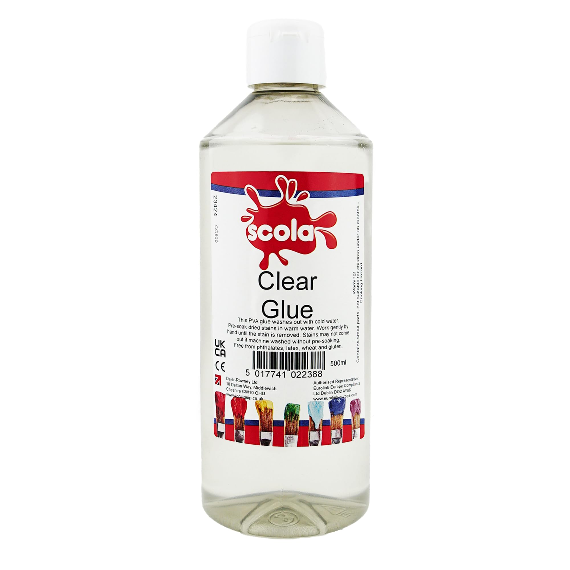 Scola Clear Pva Glue In 500Ml Bottle Multi Purpose 5017741022388