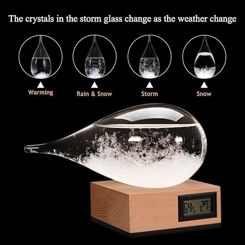 Miniatura 2 de Estación meteorológica de vidrio de tormenta, pronosticador del tiempo, barómetro de vidrio de lágrima, botella de vidrio decorativa de Navidad para