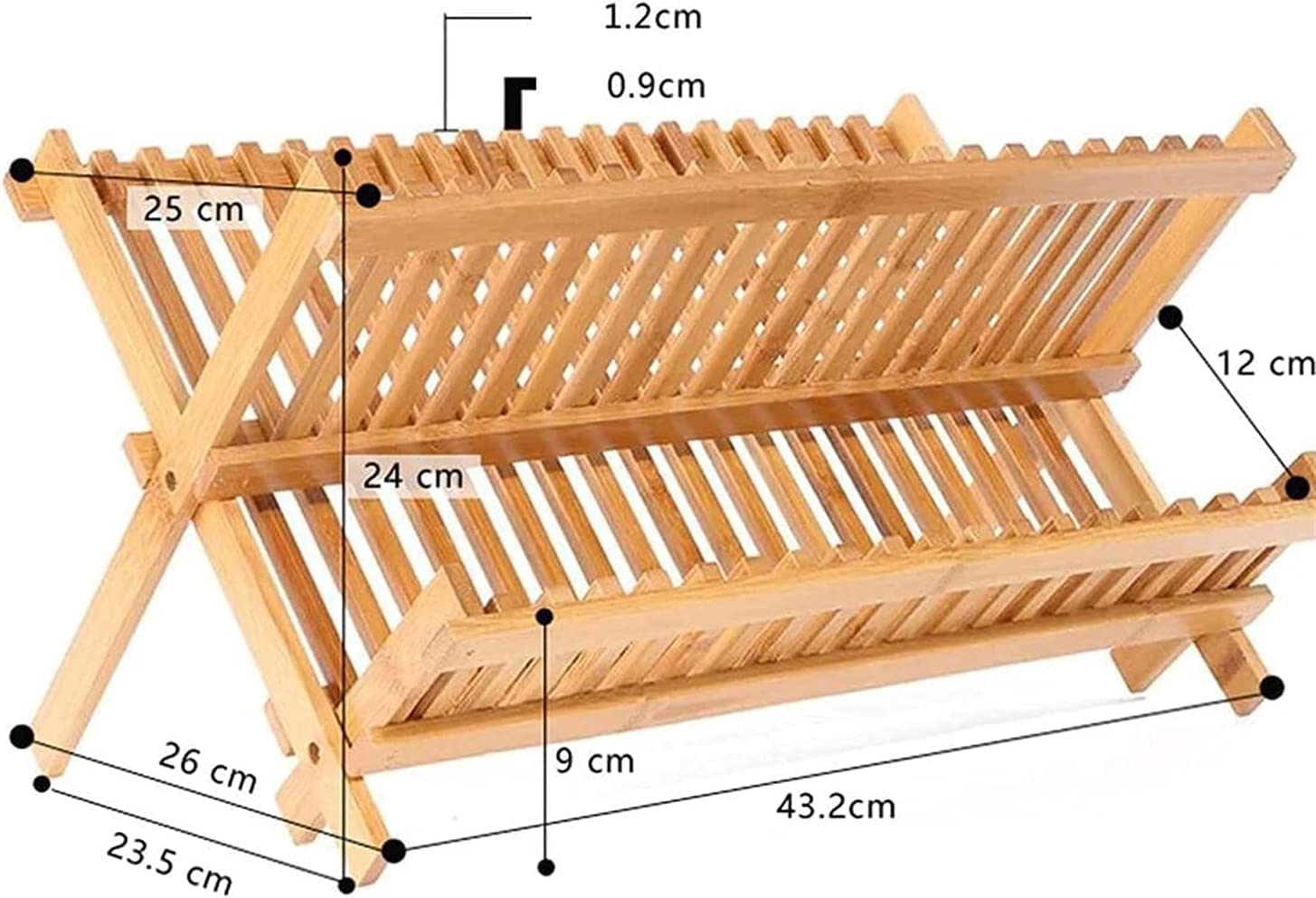 Escurridor De Platos Estante para Platos Estante para Platos De Bambú Vajilla Multifunción Rejilla De Drenaje Platos Plegables Estante De Almacenamiento Platos De Doble Capa Rejill