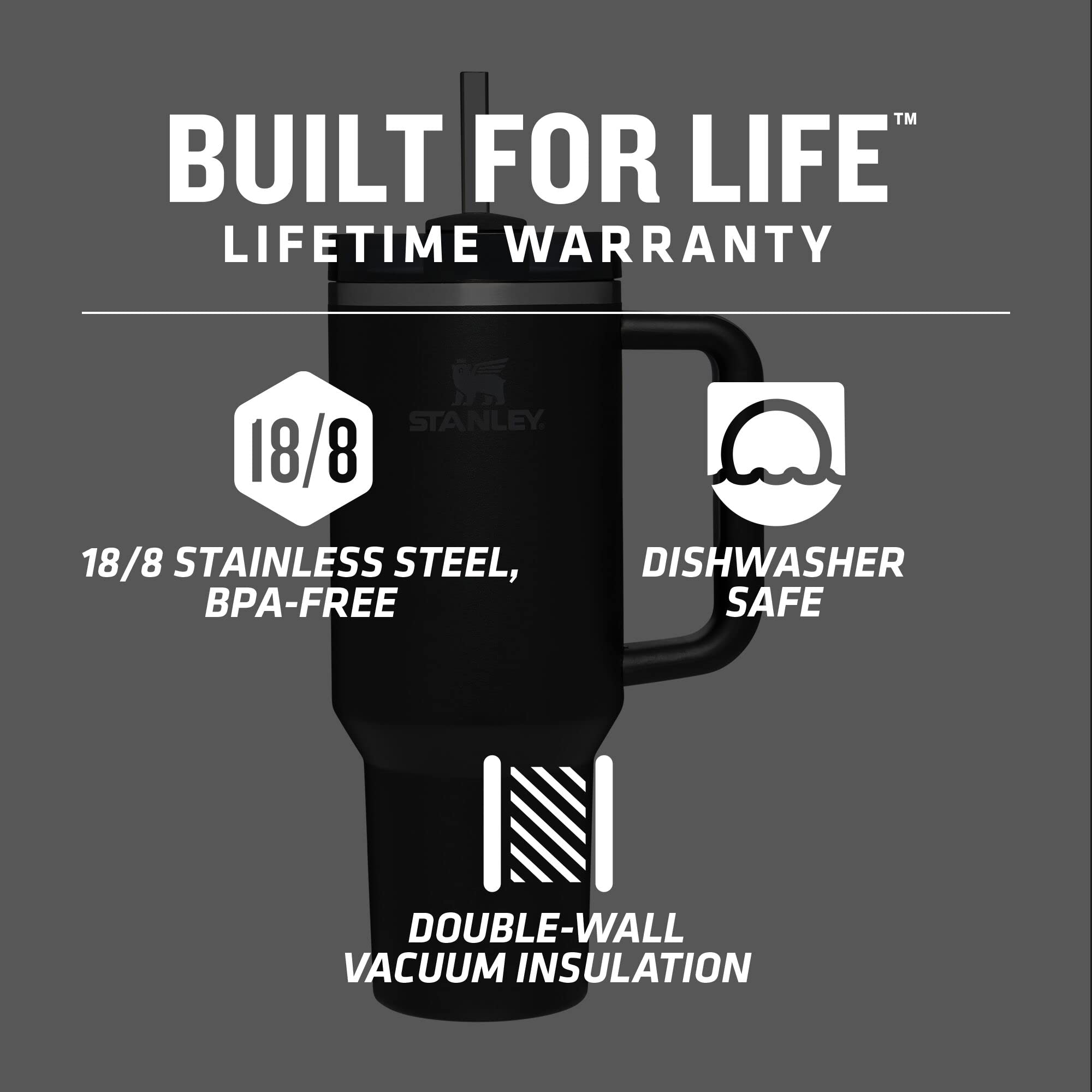 Stanley Quencher H2.0 FlowState Stainless Steel Vacuum Insulated Tumbler with Lid and Straw for Water, Iced Tea or Coffee, Smoothie and More