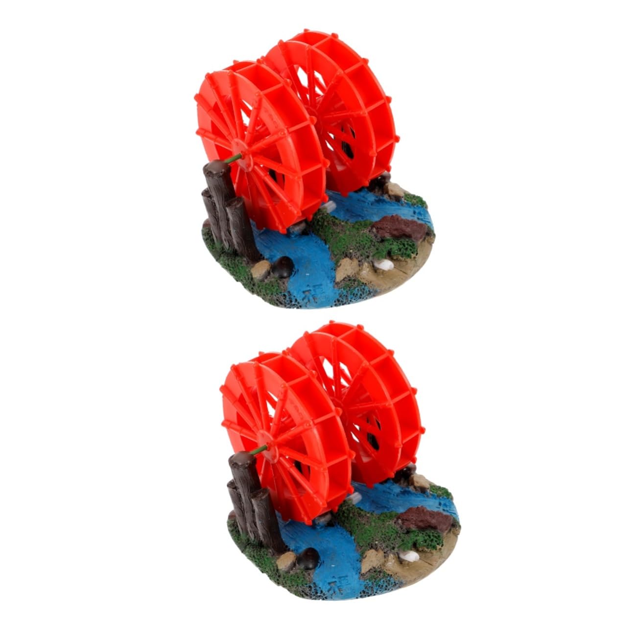 2 Pièces Ornement de Décoration Aquarium Roue à Accessoire Paysager pour Réservoir à Poissons Embellissement Unique pour Aquariums Réservoirs