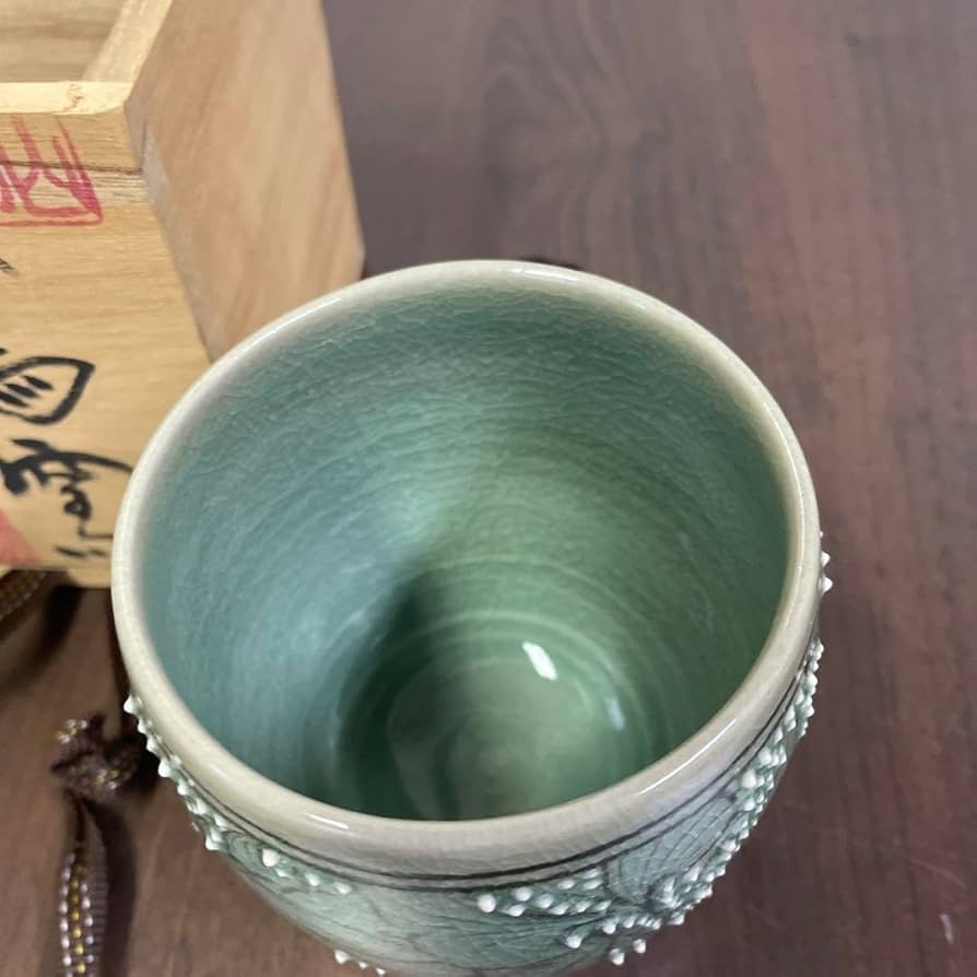 仙台窯 湯呑 湯のみ Amazon | 天馬窯 土仙作 湯呑 青磁 木箱 | ノーブランド品