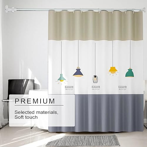 Miniatura 2 de Forro de cortina de ducha, forro de ducha de PEVA 4G, cortinas de ducha impermeables de plástico, con agujeros de ojales y 3 pesos magnéticos (luz