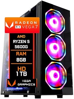PC Gamer Blue PC Amd ryzen 5 5600G Radeon Vega 7 Graphics 8GB DDR4 3000Mhz HD 1TB - Fonte 500w