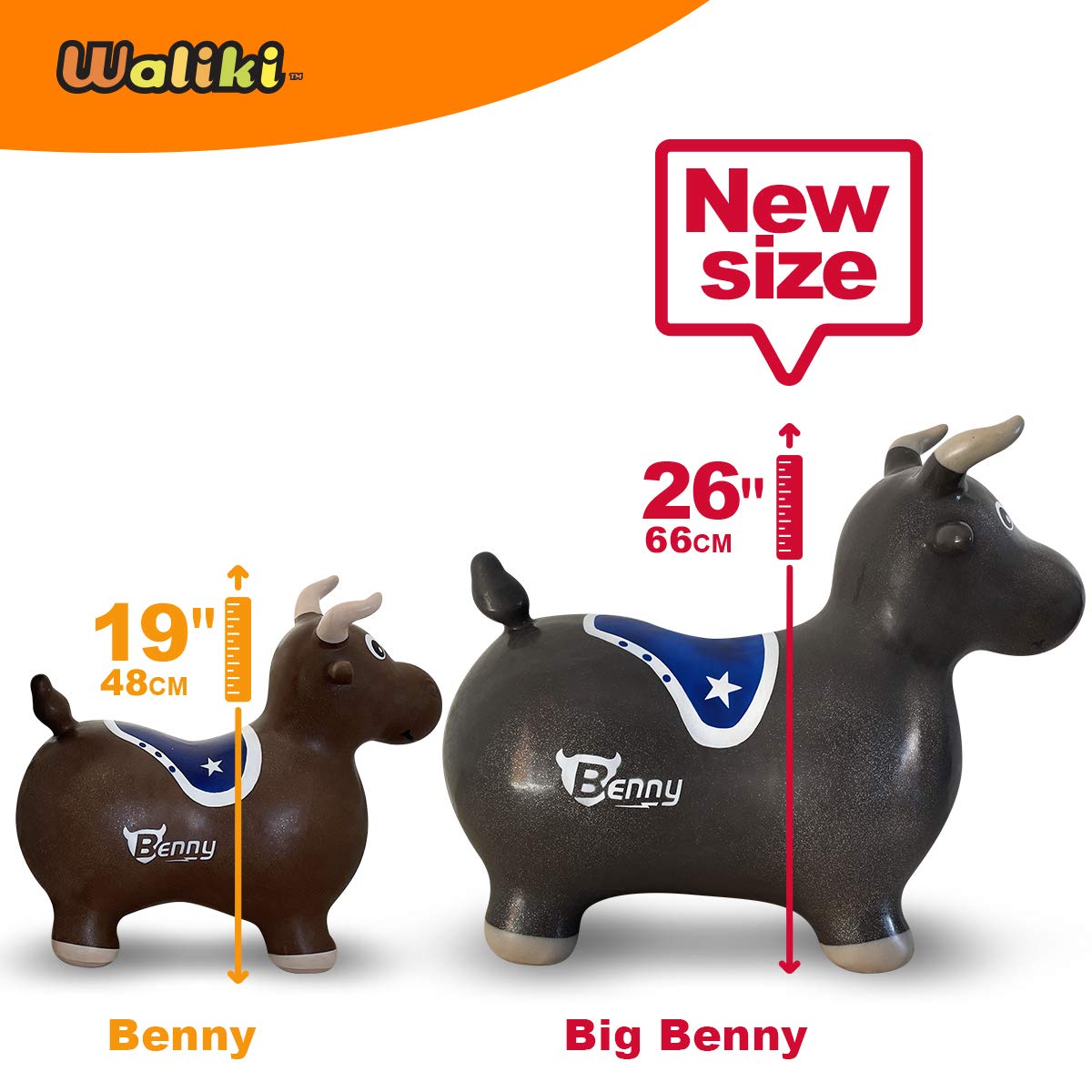 WALIKI Huge Bouncy Horse Hopper | Benny for Larger Kids and Even Adults | Bull Riding Hoppy Horse | X-Large