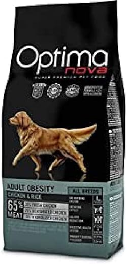 Optima Nova – Pienso para perros Optima Nova Adult Obesity pollo y arroz. 12 Kg