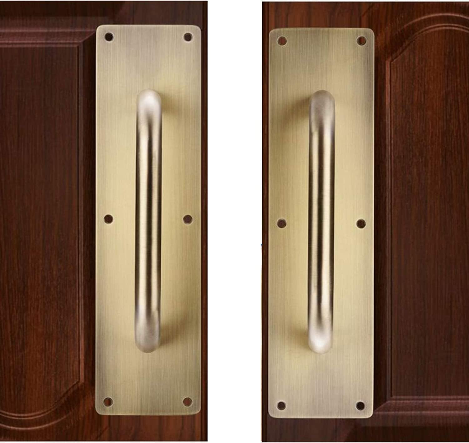Cupboard Handles，Finger Pulls,Golden Brushed Brass Handle Pulls Knobs,2 Pack Barn Garden Gate Handle Front for Wooden Doors for House Doors,Wooden Doors,Balcony Doors,Green Bronze(Large) ( Color : Gre