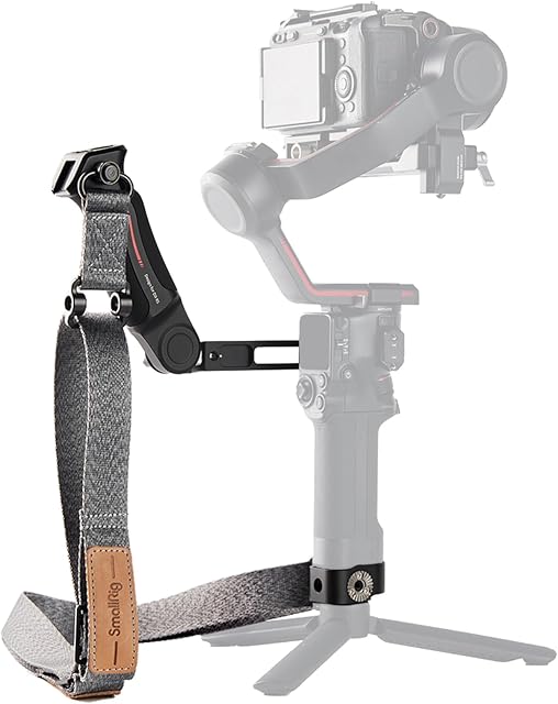 SMALLRIG Sling Handle Kit with Weight-Reducing Shoulder Strap dla DJI RS 2/RS 3/RS 3 Pro, Mocowanie QD Quick Release, Otwory 1/4"-20 i Otwory Ustalające 3/8"-16 dla ARRI - 4383