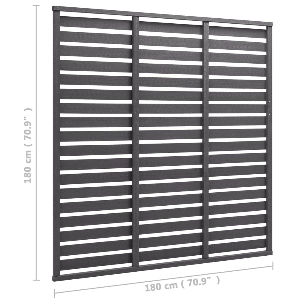 INLIFE Zaunelement WPC 180 x 180 cm Grau,21.96kg,318110
