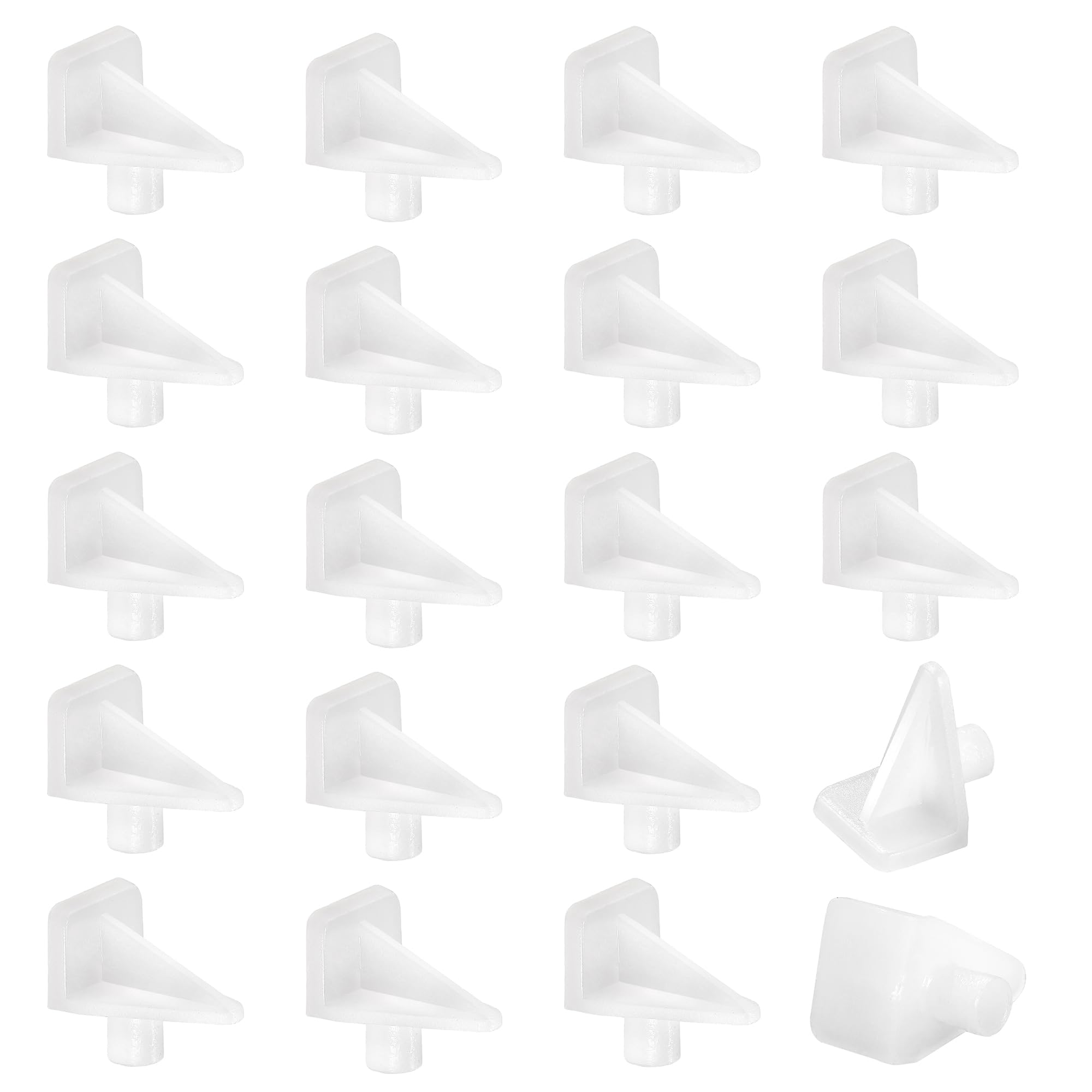 20-Pack 5mm Cabinet Shelf Pegs - White Plastic Shelf Support Pins For Furniture