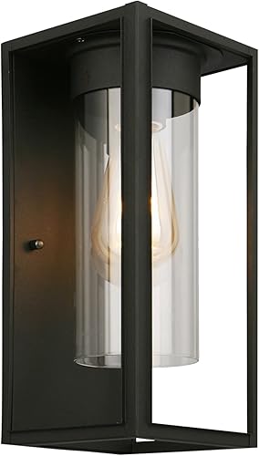 EGLO Water Hill - Lámpara de pared para exteriores, 1 luz, moderno, regulable, LED, impermeable, para interiores y exteriores, con cristal