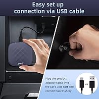 Vista 5 de Carlinkit CarPlay Android 13.0 AI Box Adapter, 3 en 1 CarPlay AI Box Max (Plus), Plug & Play, fácil configuración, tarjeta integrada de Google