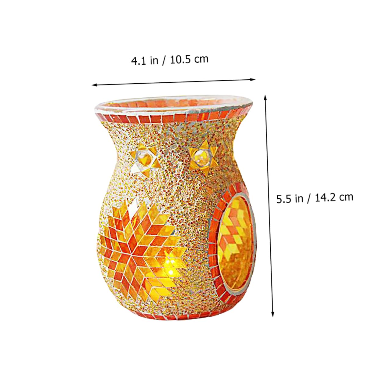 Cabilock Quemador de aromaterapia de Vidrio aceites Esenciales para difusor Fragancia de cerámica candelabros decoración sujetavelas Quemador para derretir Cera perfumada