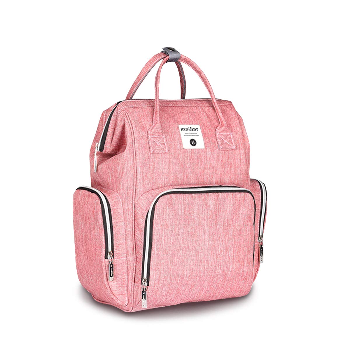 SONARIN Premium Baby Nappy Changing Backpack with Stroller Strap,Wet Wipes Box,Diaper Bag,Travel Backpack Organizer with Bottle Insulated Bags,Waterproof, Large Capacity,Stylish,Durable(Pink)