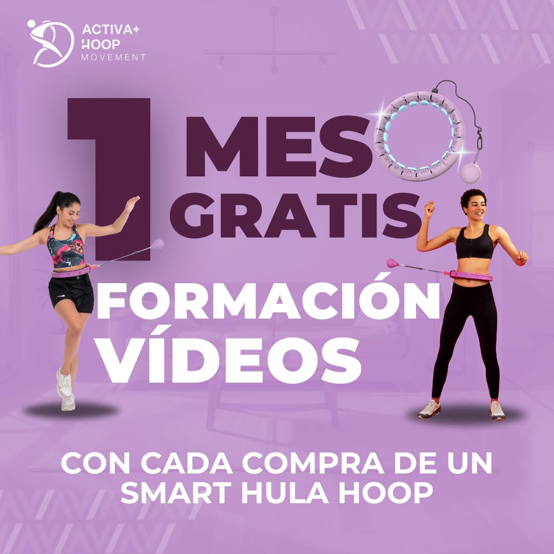 Swiss Activa+ Smart Hula Hoop con Contador Que Nunca se Cae - Hula Hoop Inteligente Fitness con Peso y Masaje Circular - Tamaño Ajustable, Ideal para Adultos Niños y Principiantes