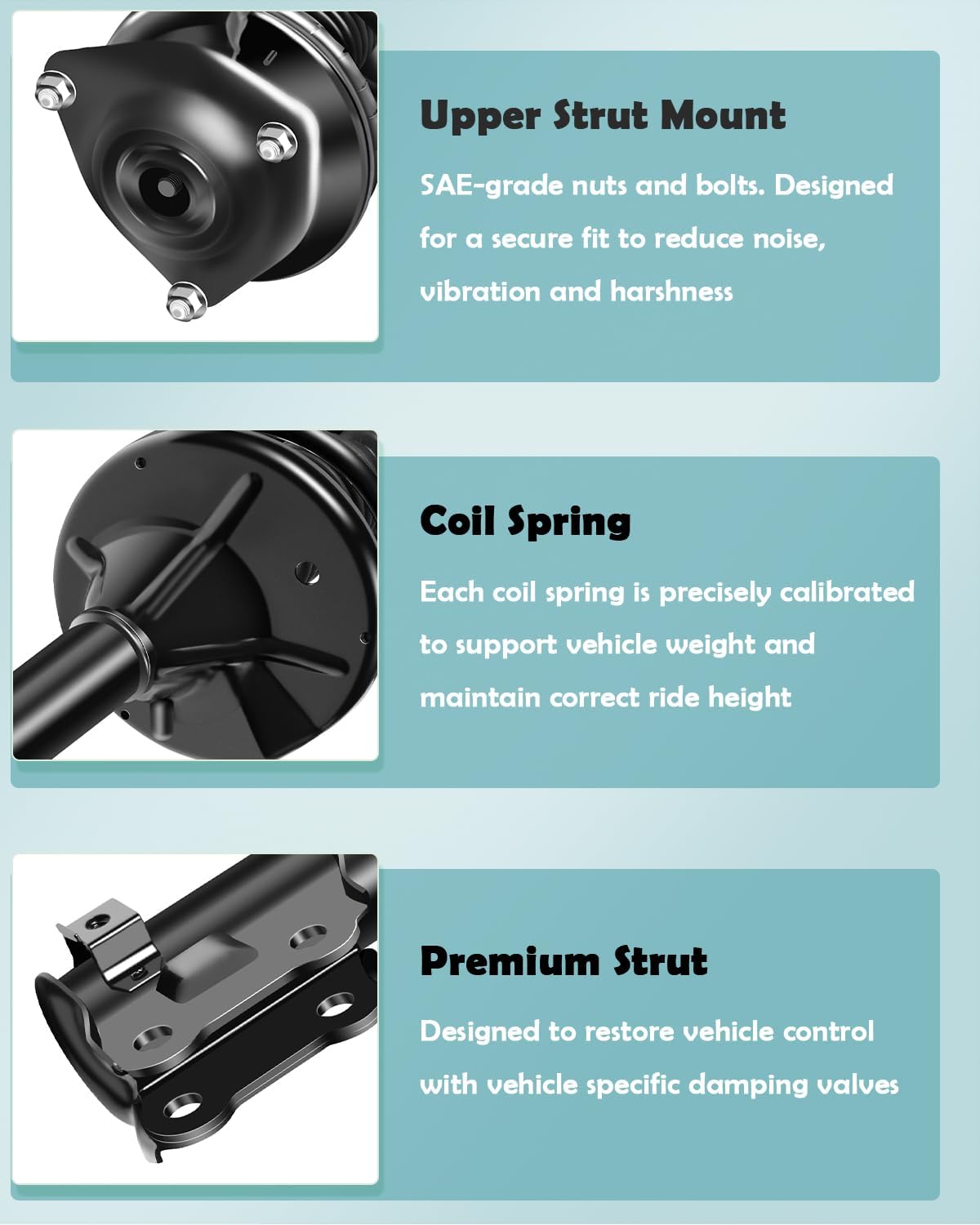 SCITOO フロントショックアブソーバーアセンブリ ヒュンダイエラントラ用 2000-2006年用 ショックとストラット組み立てキ