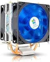 DUKIE DK-34 Cooler para Processador, LED Azul, 4 Heatpipes, Base de Contato Direto, 90mm, Compatível com Intel LGA 1151/1155/1156/1150/775 e AMD AM4/FM2/AM3