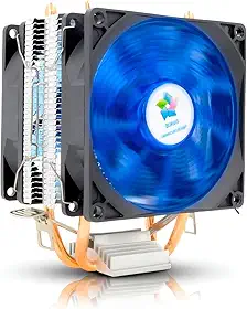 DUKIE DK-34 Cooler para Processador, LED Azul, 4 Heatpipes, Base de Contato Direto, 90mm, Compatível com Intel LGA 1151/1155/1156/1150/775 e AMD AM4/FM2/AM3