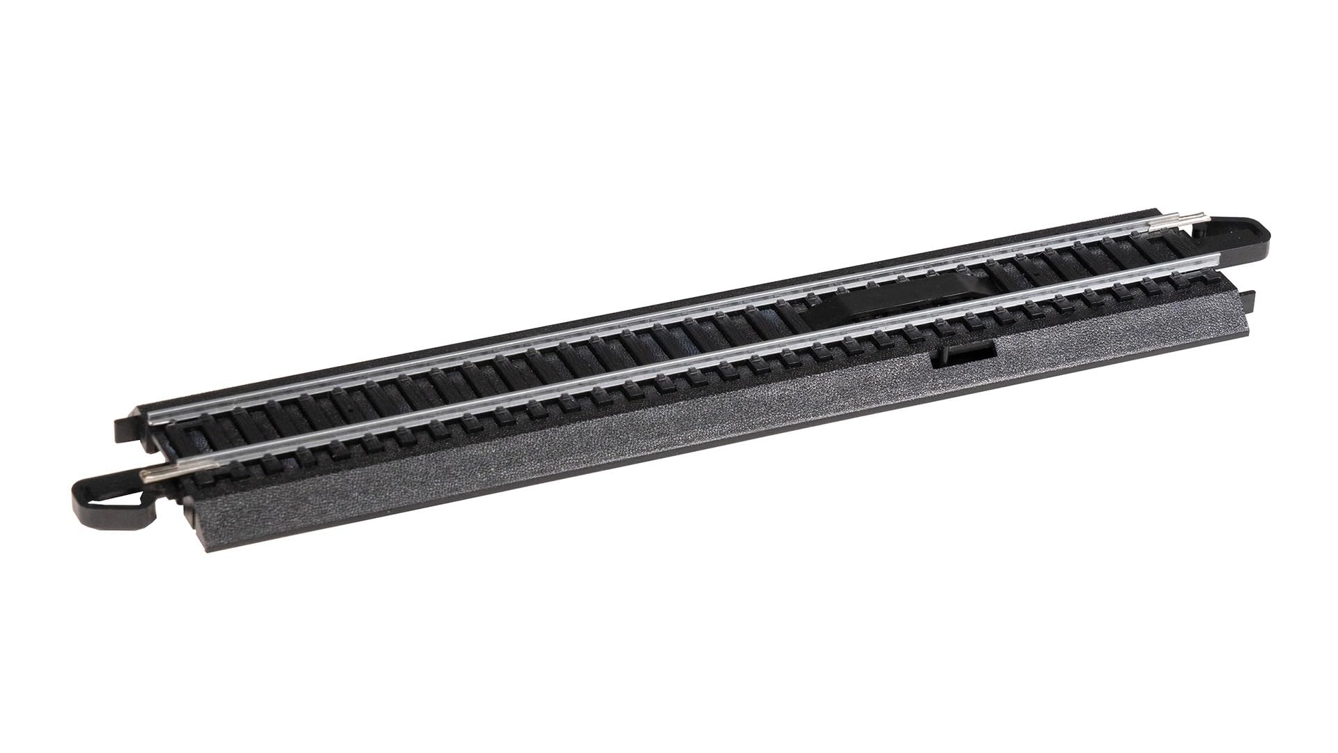 Bachmann Trains - E-Z Track® Steel Track ON Black Roadbed - European UNCOUPLING Track (1/Card) - HO Scale