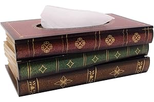 Gothic & Vintage Wooden Book Tissue Holder Dispenser - Antique Look for...