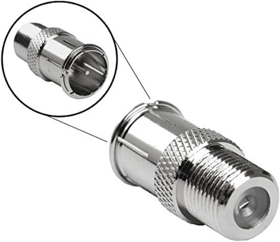 CESS F-Jack to F-Quick Push On Plug - F Type Male to F Type Female TV Adapter (2 Pack)