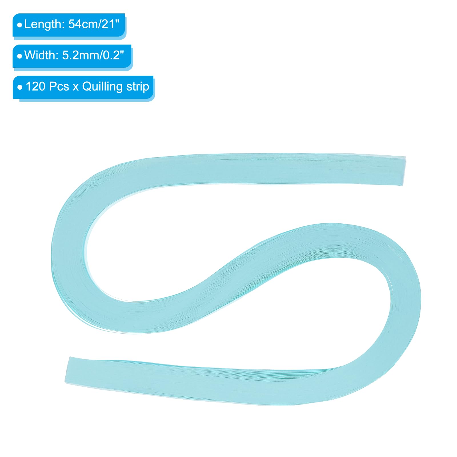 PATIKIL 120pcs Quilling Strips Paper 3/16"(5.2mm) 21"(54cm) Origami Paper Quilling Strip for Art DIY Hand Craft Christmas Sky Blue - Image 2