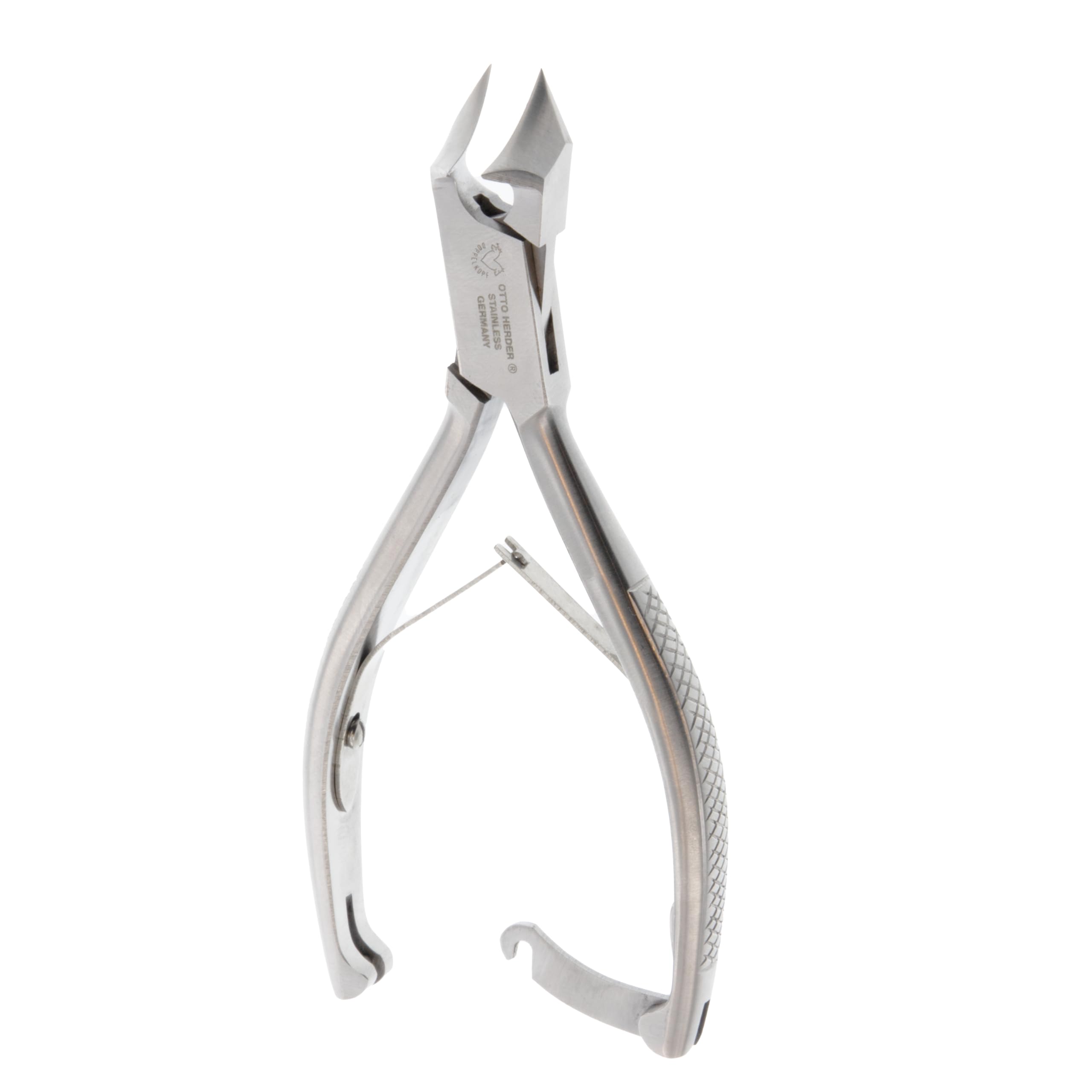 Otto Herder Manicure Cortaúñas de pie de acero inoxidable, cortaúñas de 14 cm, para uñas de pies fuertes, con doble resorte, ideal para pedicura y pedicura