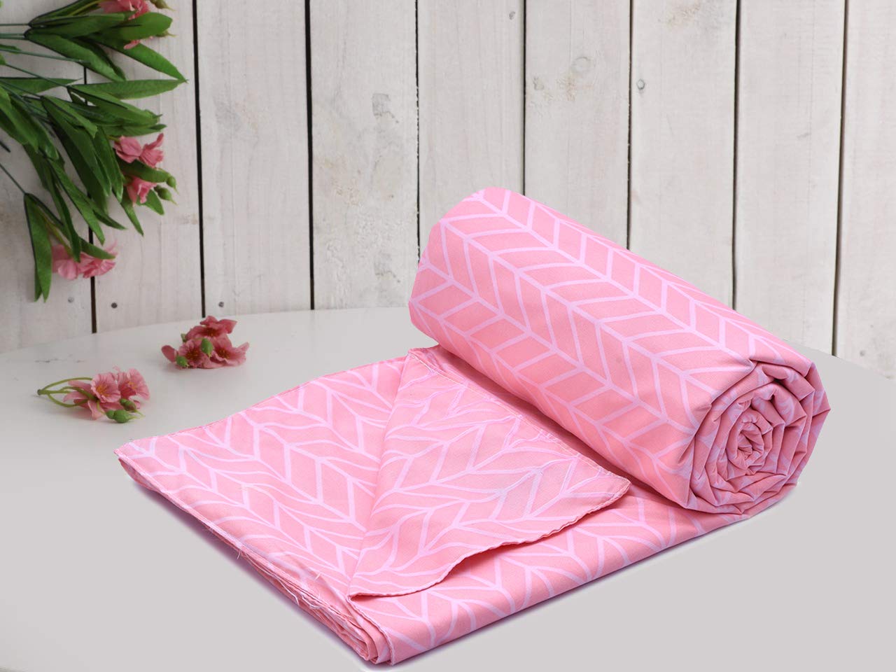 COZY FURNISH Super Soft Brushed Microfiber Printed Cotton Single Duvet Cover, 60" x 90" Inch (Pink)