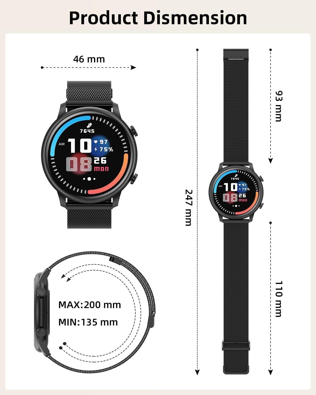Hwagol Smart Watches for Women Android Phones iPhone Compatible(Bluetooth Call),1.39'' Round Fitness Tracker Heart Rate/SpO2/Sleep Monitor,100+Sport Modes Pedometer
