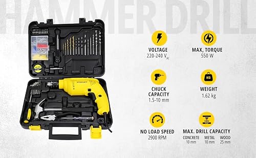 STANLEY SDH550KP 550W 10mm Corded Single Speed Hammer Drill ...