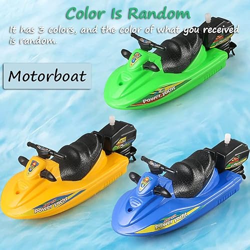 Miniatura 9 de Juguete de agua de barco de velocidad de bobina, divertido juguete de bañera de lancha rápida, juguete de agua para yate, juguete de bañera de yate,