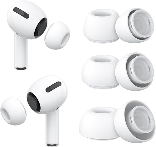 3 pares de almohadillas de repuesto para AirPods Pro de 21 generación con orificio de reducción de ruido, auriculares de silicona suave