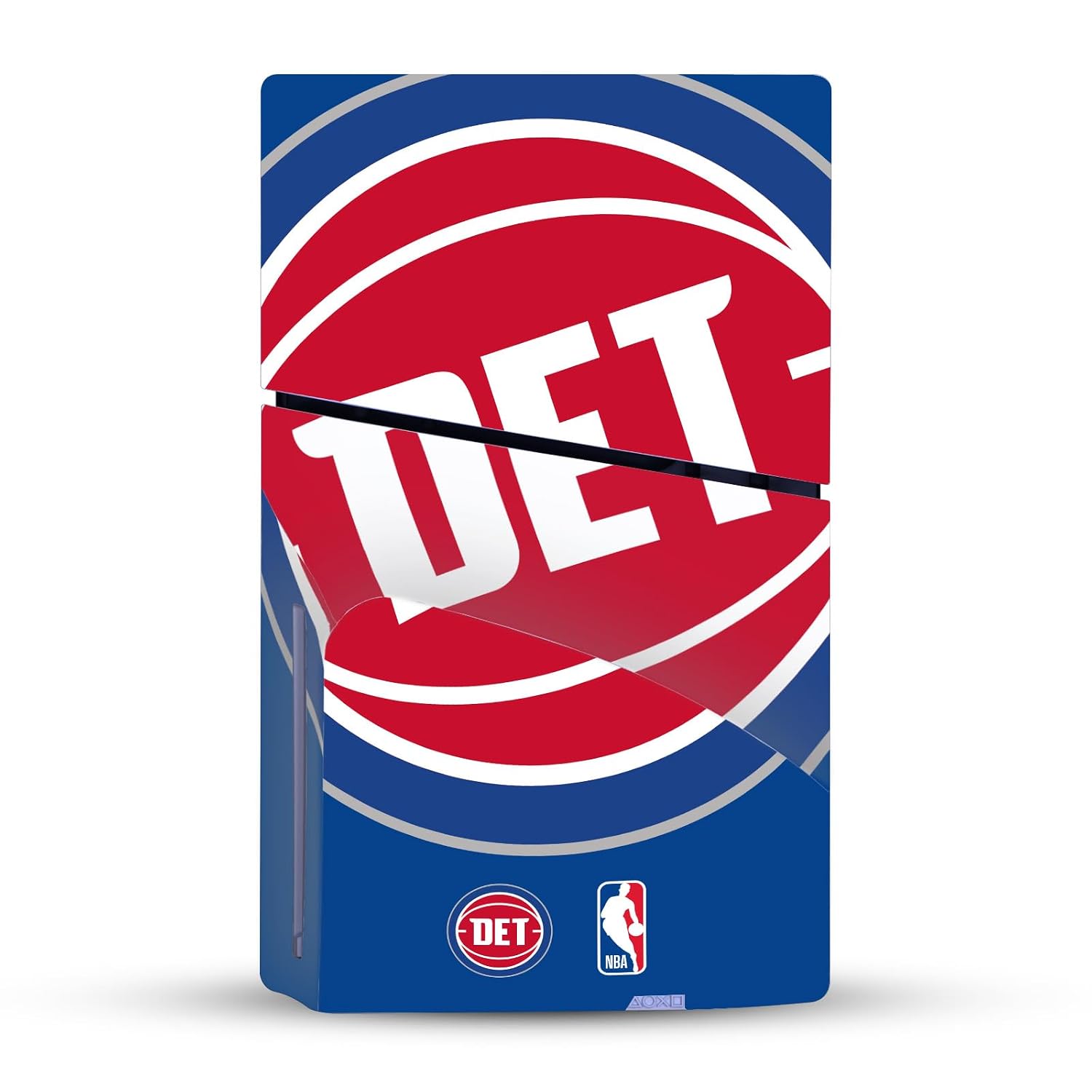 Head Case Designs Officially Licensed NBA Oversized Detroit Pistons Logo Vinyl Sticker Gaming Skin Decal Cover Compatible With Sony PlayStation 5 PS5 Slim Disc Edition Console & DualSense Controller