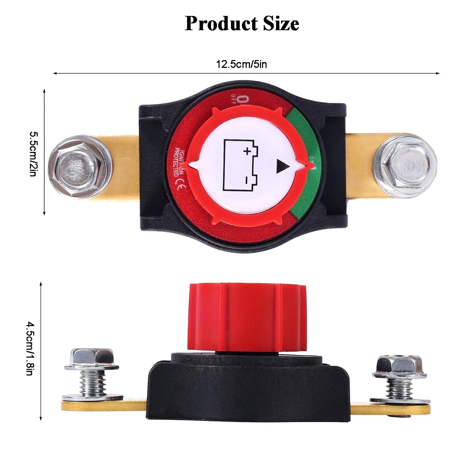 Side Post Battery Disconnect Switch, 12-48V Car Battery Kill Switch, On/Off 275A Battery Kill Switch 12 Volt for Car RV Boat ATV UTV Vehicles