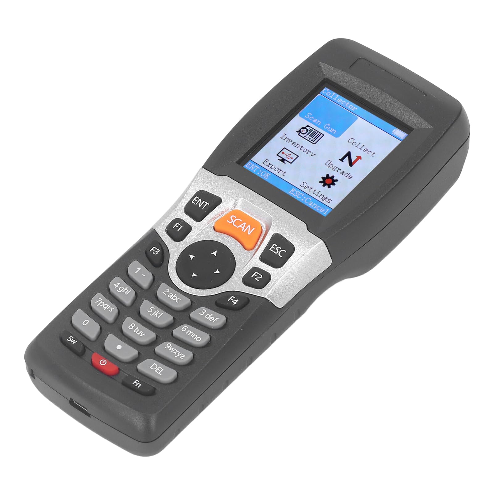 Alomejor Scanner per Codici a Barre Wireless Scanner per Inventario Portatile con Schermo LCD da 2,2 Pollici per Magazzini e Supermercati