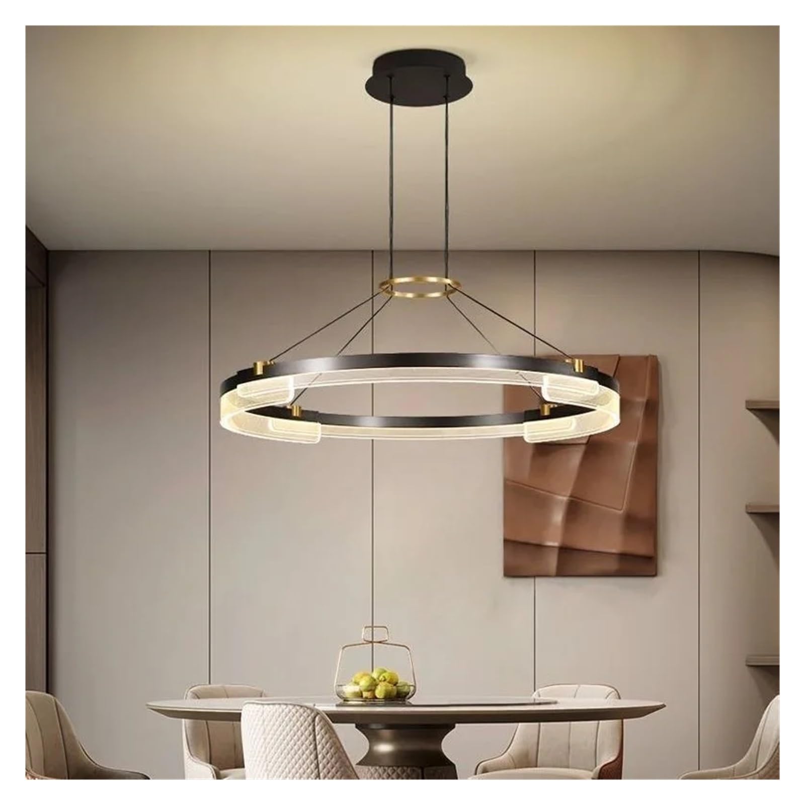 KXEcoLife Chandeliers Light Luxury Circle Lights and Atmospheric Living Room Dining