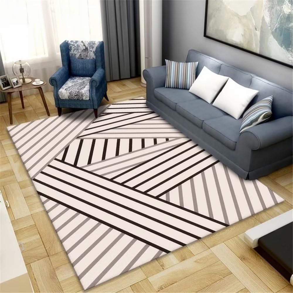 Tapis de salon gris anti-usure 200x300cm pour masquer les sols froids