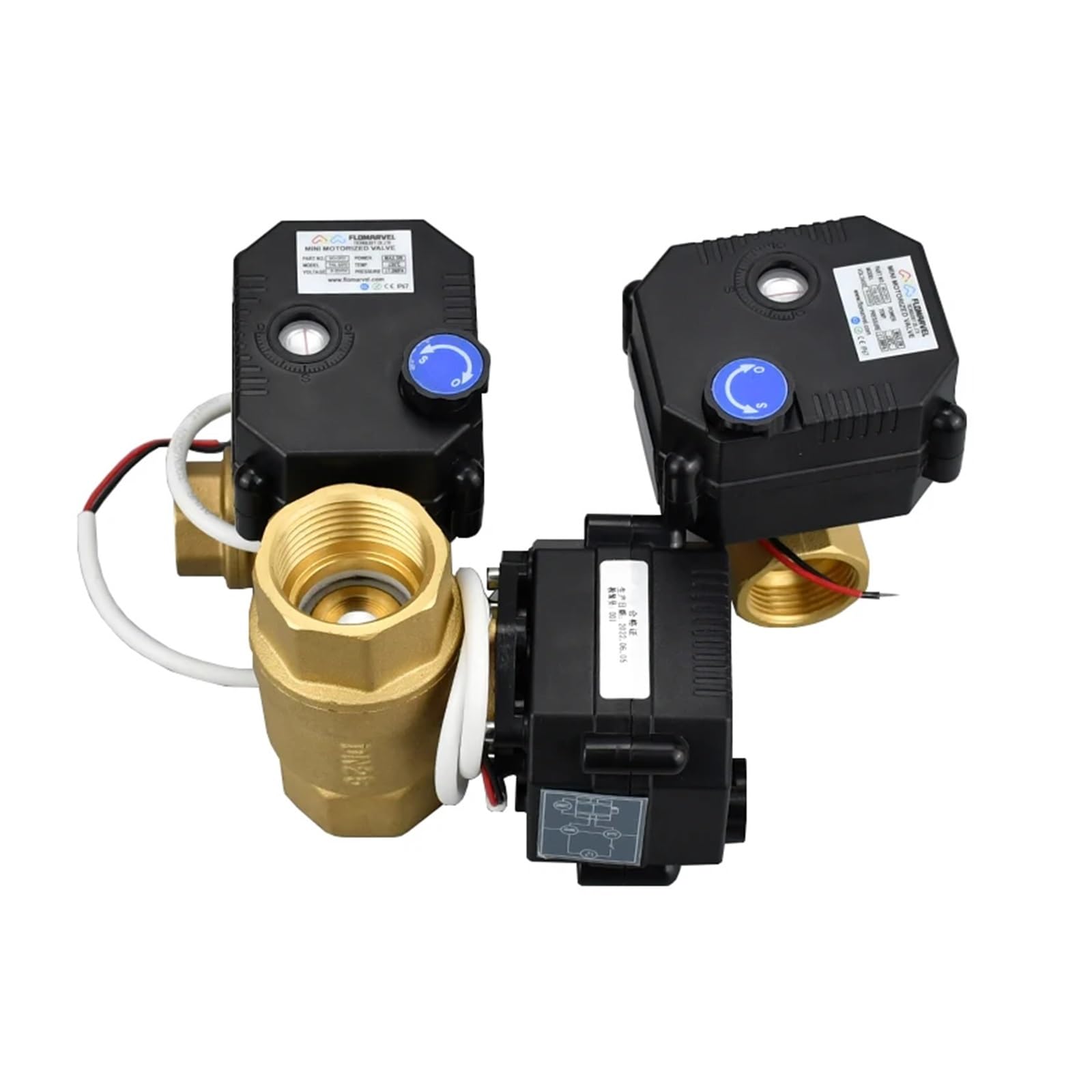 Vanne à boisseau sphérique motorisée 12V DN25 pour automatisme d'arrosage