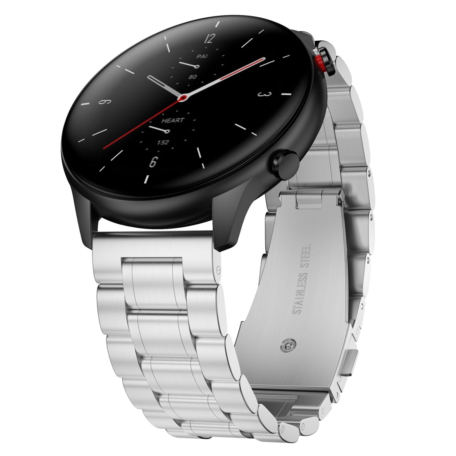 Suuira Cinturino Compatibile con Amazfit GTR 4/3 / 3 Pro / 2 / 2e / Stratos 2 / 2S / 3, Cinturino di Ricambio Acciai Inossidabili Compatibile con Amazfit Bip 5 / Balance (Argento)