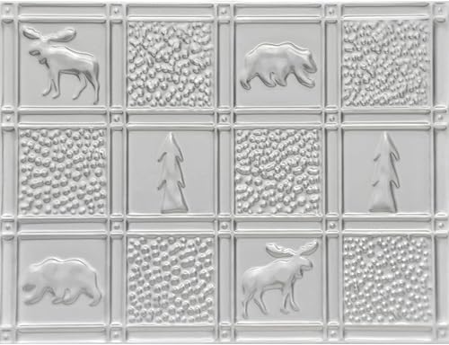 Shanko SK612 Gwen's Cabin - Azulejo de metal estampado para pared y protector contra salpicaduras (14 pies cuadrados), acero lacado, paquete de 6