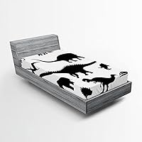 Vista 20 de Ambesonne Sábana bajera abstracta con estampado gráfico de letras del alfabeto de colores, funda de cama con bolsillo profundo elástico para mayor